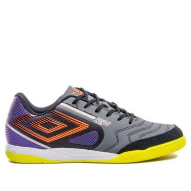Imagem de Chuteira Futsal Masculina Umbro Pro 5 Bump Club Cinza/Roxo, Cinza, 42