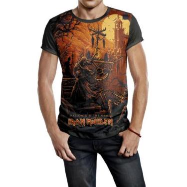 Imagem de Camiseta Masculina Banda Rock Iron Maiden Ref:138 - smoke, Preto, GG
