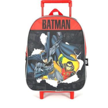 Imagem de Mochila Infantil com Rodinha Batman Vermelho - Luxcel