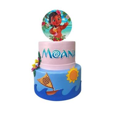 Imagem de Bolo fake moana baby rosa - Catavento