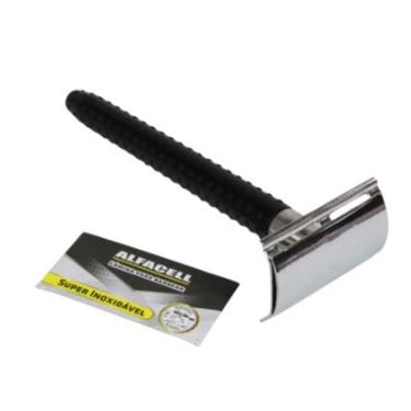 Imagem de Aparelho de Barbear Aço Inox 10,5cm com Lâmina - Tudo em Caixa