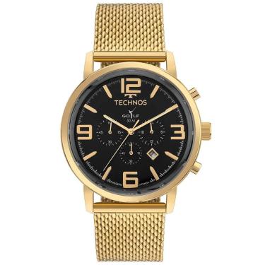 Imagem de Relógio Technos Masculino Ref: Os20iqv/1p Cronógrafo Mesh Dourado