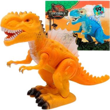 Imagem de Brinquedo Tiranossauro Rex Dino Com Luz Led Sons Movimentos Amarelo