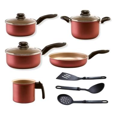 Imagem de Jogo De Panelas 8 Peças com tampa de Vidro Alumi-Aço linha PREMIUM J4T