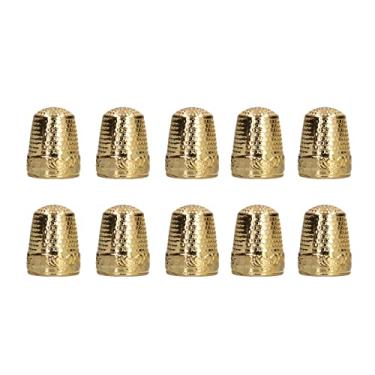 Imagem de GLOGLOW Dedais 10 Peças Dedal de Costura, Protetor de Dedo de Costura de Metal para Manual, Acessórios de Artesanato Diy Nan (Ouro)