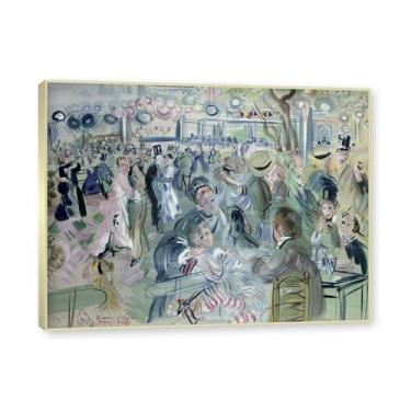 Imagem de Moldura de champanhe. Impressões Raoul Dufy, (Moulin de la Galette), pôster de viagem vintage, arte impressionista, imagem de arte de parede em tela para decoração de casa. 40 x 50 cm-15,8 x 19,7 pol