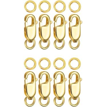 Imagem de Fecho de garra de lagosta grande com anéis fechados de colar de ouro e prata para fabricação de joias