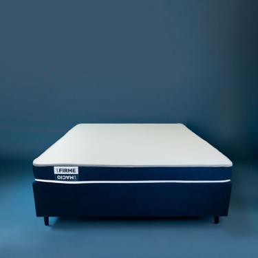 Imagem de Cama Box Casal com Colchão Guldi Duplo Plus D28 Branca e Azul