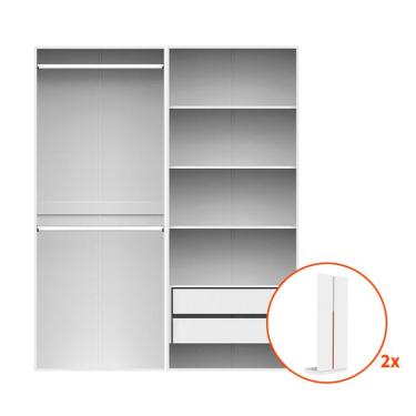 Imagem de Guarda-Roupa Modulado com Cabideiros e Prateleiras New Tuyo 4 Portas Articuladas 2 Gavetas Branco 180 cm