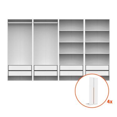Imagem de Guarda-Roupa Modulado com Cabideiros e Prateleiras New Tuyo 8 Portas 8 Gavetas Branco 270 cm