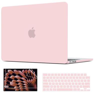 Imagem de QJUZO Capa compatível com MacBook Air de 15 polegadas 2025 2024 2023 2022 M4 M3 M2 A3241 A3114 A2941, capa rígida para laptop com protetor de tela + capa de teclado para MacBook Air de 15,3 polegadas