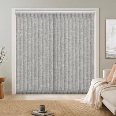 Imagem de LazBlinds Slats de substituição para persianas verticais com filtragem de luz – Tecido de poliéster para porta de vidro deslizante, pátio e janelas, 209,6 cm x 9 cm, pacote com 34, cinza