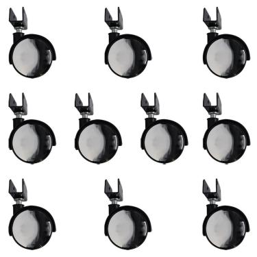 Imagem de Kit 10 Rodízios para Móveis com chapa U sem Trava com Face Espelhado G14 - Celsus