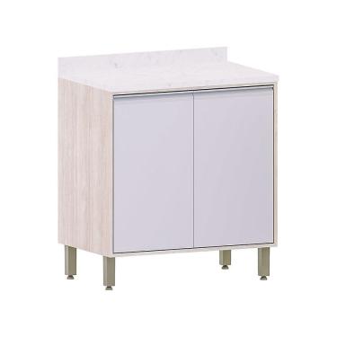 Imagem de Balcão De Cozinha Com Tampo 80cm 2 Portas  Luciane Móveis