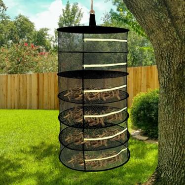 Imagem de Rack de secagem de ervas de 4/6 camadas, rede de secagem de ervas, rede de secagem respirável, rede de secagem de ervas com zíper, cesta de malha dobrável, rede seca para ervas, flores, peixes, nozes