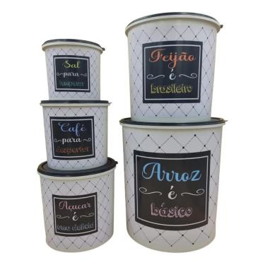 Imagem de 2X Jogo Mantimento Porta Arroz Feijão Pote Alimentos