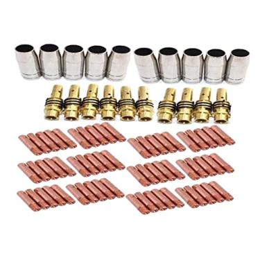 Imagem de Conjunto de bicos de tocha de soldagem 23/20/24/18/80 peças MIG Tool Bocal de gás 0,8 mm materiais de liga de cobre para projetos DIY e negócios | Acessórios do kit de tocha de soldagem para -