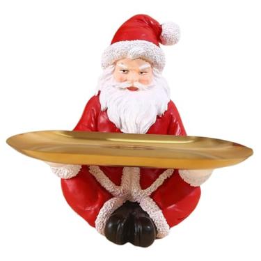 Imagem de Generic Organizador de mesa em resina com estatueta para objetos diversos, ideal para decoração de casa, de entrada ou para uso em festas de fim de ano, Papai Noel