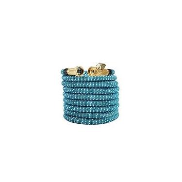 Imagem de Mangueira de jardim expansível de 7,6 m - Mangueira de água retrátil 2025 totalmente nova com acessórios de latão sólido de 9,5 cm, tecido de força extra - Mangueira expansível flexível