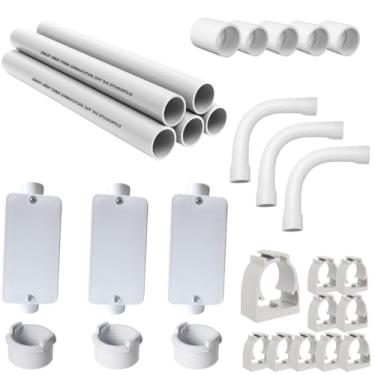 Imagem de Conjunto 3 Caixa Passagem 3/4pol C Instalação 1m Completa (Branco)