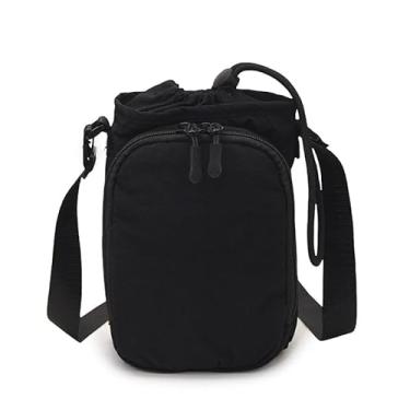 Imagem de Bolsa tiracolo feminina de lona, mini bolsa de ombro quadrada, bolsa leve para trabalho, viagens e uso diário, Preto, Medium, Mochila casual