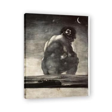 Imagem de LKXGRRSFG Sitting With BackFrancisco De Goya Impressão em tela romântica espanhola - Obra-prima do influente pintor romântico 39,9 x 52 cm sem moldura