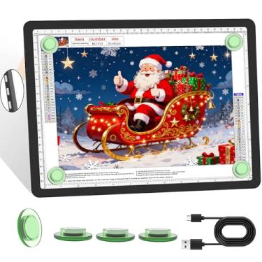 Imagem de KOBAIBAN Caixa De Luz Magnética A4 Para Traçado, Quadro De Luz De Arte Com Diamante Recarregável Com Botões Físicos Laterais, 3 Modos De Luz De Cor, Mesa De Luz Superbrilhante Para Desenho, Vinil D