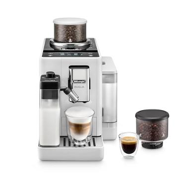 Imagem de De'Longhi Máquina de café expresso automática Rivelia com moedor e espumador de leite, cafeteira multifuncional, café quente e gelado, cappuccino, sistema de troca de feijão, moedor