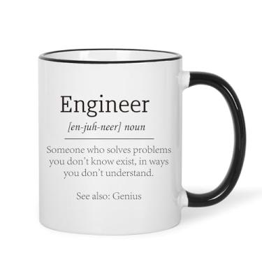 Imagem de Jogskeor Presentes de engenheiro para homens, caneca de café com definição de engenheiro, 325 ml, presentes de aniversário de Natal para estudantes de engenharia pai irmão