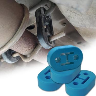 Imagem de Gancho de exaustão de carro, 4 peças de montagem de bucha isoladora de borracha, 2 furos 0,47 polegadas (12 mm), gancho de amortecimento de tubo de escape de alta densidade, suporte de amortecedor de