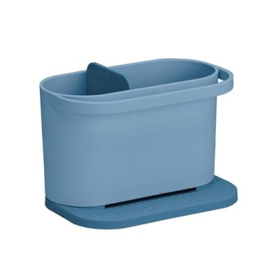 Imagem de ReBorn Organizador de pia reciclado, organizador de pia de cozinha, dois compartimentos principais, trilho de pano de prato integrado, base canelada e inclinada para drenagem, feito no Reino Unido