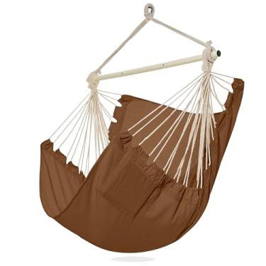 Imagem de PNAEUT Corda de pendurar para cadeira de rede para uso externo, para quarto, exterior, pátio (marrom)