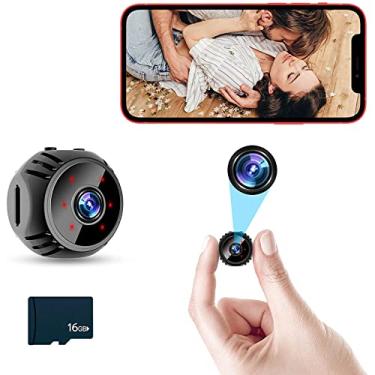 Imagem de 1080P Wifi Babyfoon Draadloze Vigilância Segurança Residencial Câmera Babá Em Tempo Real Sturen Mobiele Telefoon Afstandsbediening Monitor Câmera Com Cartão De Memória 16G Preto