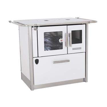 Imagem de Fogão A Lenha Eclipse Esquerdo Branco Chapa Aluminio N2