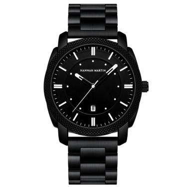 Imagem de Relógio Quartzo Impermeável De Aço Inoxidável Masculino Esportivo Estilo Casual Preto