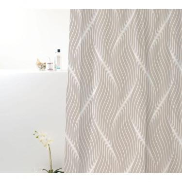 Imagem de Cortina Box Poliéster Ondas Cinzas 198x180cm - Uzoo Cortina Box Poliester 1.98x1.80m Ondas Cinza 828908