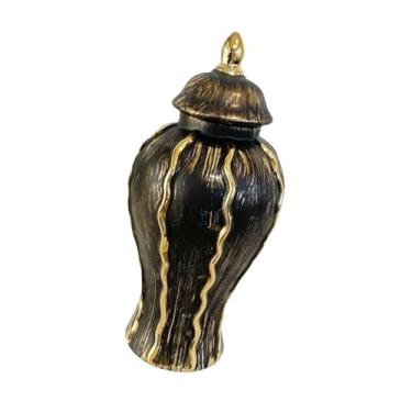 Imagem de Wswqop Vaso de Flores de Lata de Gengibre de Porcelana, Arranjo de Flores Retrô Vintage, Vaso de Flores de Lata para área de Entrada, Mesa de Quarto, Preto