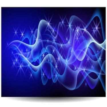 Imagem de Quadro Decorativo Neon com Estampa Glow Fumaça e Efeito Luminoso para Decoração Moderna 40x40cm