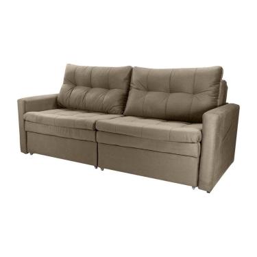 Imagem de Sofá Cama Reclinável 2 Lugares 220cm Nayla Veludo Turkey Capuccino Matrix Veludo Turkey Capuccino