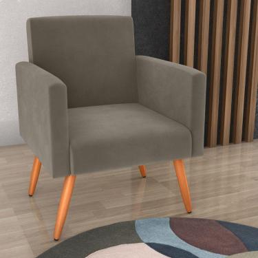 Imagem de Poltrona Para Decoração Belém Veludo Cappuccino