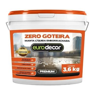 Imagem de Manta Liquida Emborrachada Premium Euro Decor Zero Goteira 3.6KG Contra Fissuras Trincas Infiltrações (Preto)