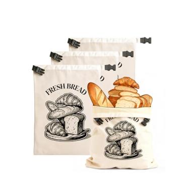 Imagem de CHADWICK Sacos de pão de cera de abelha – Linho orgânico reutilizável com padrão de designer – Preservação de frescor para fermento, pão caseiro – Saco de armazenamento de alimentos adequado para