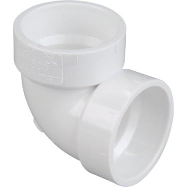 Imagem de NIBCO Encaixe de tubo PVC DWV série 4807-V, cotovelo de 90 graus, cubo de 3,8 cm