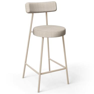 Imagem de Banqueta Baixa Cozinha Sala Jantar Bancada Milão Arena L02 Linho Palha - Lyam Decor