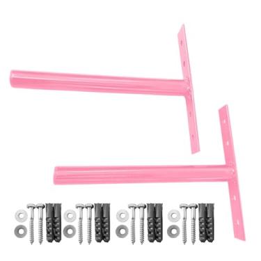 Imagem de Suporte de Parede Rosa para Anilhas Olímpicas, Aço com Pintura Eletrostática, 3x26x20cm, Capacidade 50kg, com Parafusos de Montagem