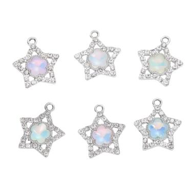 Imagem de ARTISAMILY 20 peças, pingentes de estrela, strass, pingentes, pingente de estrela de cristal, pingentes, adorável, enfeite de pendurar para fazer joias, pulseira faça você mesmo, chaveiro 22 x 19 mm