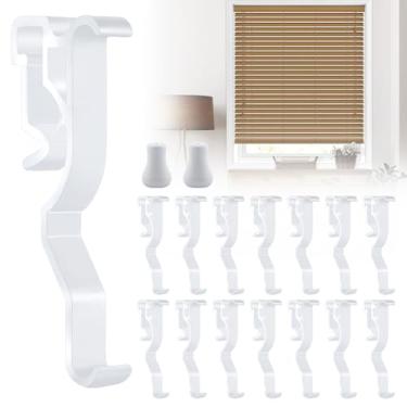 Imagem de Moccool Clipes de sanefa para persianas (15 peças), clipes de cortina de janela ocultos transparentes peças de reposição 6,5 cm para o obturador com ranhura (com 2 puxadores de cabo)