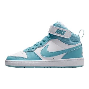 Imagem de Nike Tênis infantil unissex Court Borough Mid 2 (criança pequena), Branco/Denim Turquesa, 20