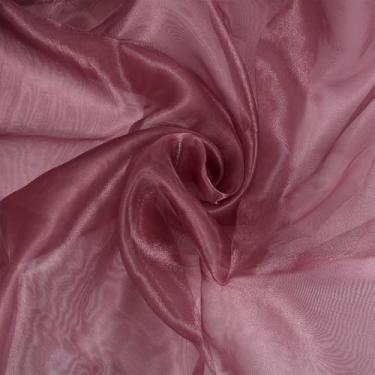 Imagem de MAYJOYDIY Tecido vintage de organza rosa de 6,5 metros, 150 cm de largura, leve, tule transparente, tecido de gaze, tecido macio e transparente para vestido de casamento, cortinas, vestidos de flores