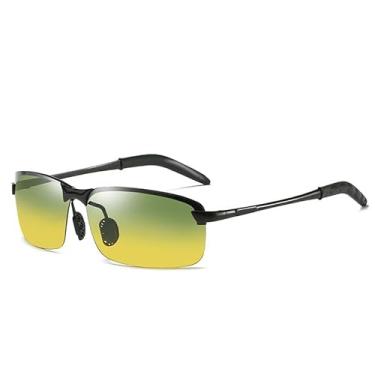 Imagem de Óculos de Sol Polarizados Fotochromáticos para Dirigir Práticos Dia e Noite Presentes Homens Nova Tecnologia Lente UV400 Reduzir Efeito Luz Vazia Tensão Ocular Melhorar Visão Moldura Alumínio Inquebrá